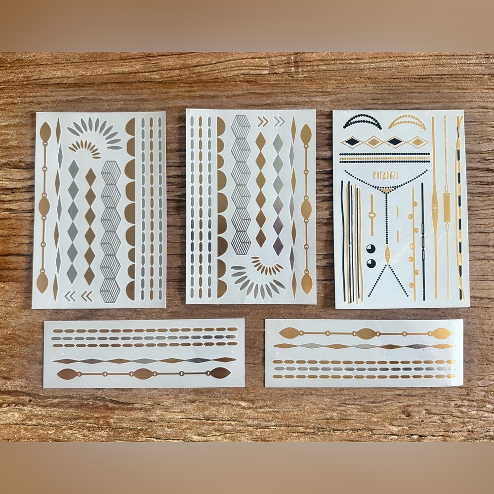 Flash tats- stunning + super fun temp tats in gold, black & silver! - Picture 2 of 7